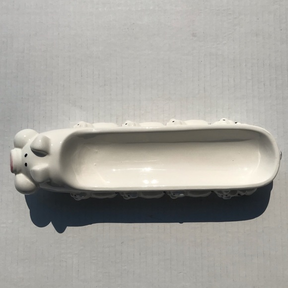 Ron Gordon Designs Ceramic Pig With Litter Cracker/Cookie Dish 10.5” - Picture 8 of 9